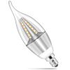 4pcs 5W E12 Candelabra Bulbs 600 LM 50W Equivalent Candle Flame Tip Light Bulb 3000K Warm White Non-Dimmable Lamp