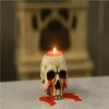 Halloween Ornament 2022,Skull Candle Holder Home Decoration Antique Tears Ornaments Columnar Candle Base Tea Wax Holder