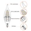 4pcs 5W E12 Candelabra Bulbs 600 LM 50W Equivalent Candle Flame Tip Light Bulb 3000K Warm White Non-Dimmable Lamp