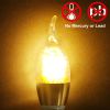 4pcs 5W E12 Candelabra Bulbs 600 LM 50W Equivalent Candle Flame Tip Light Bulb 3000K Warm White Non-Dimmable Lamp