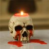 Halloween Ornament 2022,Skull Candle Holder Home Decoration Antique Tears Ornaments Columnar Candle Base Tea Wax Holder