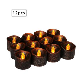 12Pcs LED Tea Lights Flameless Candles (Color: Color1)