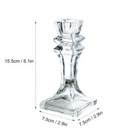 Glass Candle Holder Candlestick Wedding Centerpiece Candle Holders Romantic Wedding Centerpieces For Tables Wedding Home Decor (Color: 15.5x8cm1)