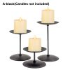 3Pcs Metal Candle Holders Iron Pillar Candle Plate Candle Stand Candlestick Table Centerpieces Wedding Party Festival Home Decor