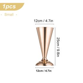 1/2Pcs Metal Candle Holders Flower Vase Centerpiece for Table Decor Candlestick Flower Pillar Road Lead Candelabra Wedding Party (Color: 1Pcs-Small)