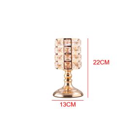 Luxury Crystal Metal Candle Holders Flowers Candlestick Glass Wedding Table Centerpiece Road Lead Candelabra Wedding Party Decor (Color: Small)