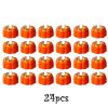 12/24pcs Halloween Pumpkin Candle Light Pumpkin Lantern Lamp Ornaments Ghost Festival Props Halloween Party Supplies Home Decor