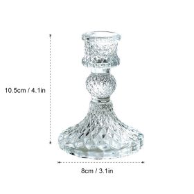 Glass Candle Holder Candlestick Wedding Centerpiece Candle Holders Romantic Wedding Centerpieces For Tables Wedding Home Decor (Color: 10.5x8cm)