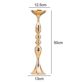 Gold/ Silver/White Metal Candle Holders Flower Vase Candlestick Centerpieces Road Lead Wedding Party Home Table Event Decoration (Color: large gold)