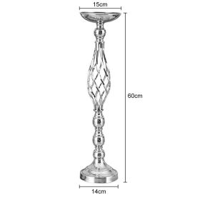 Gold/ Silver Flowers Vases Candle Rack Stand Holders Wedding Decor Road Lead Floral Bouquet Party Props Table Centerpiece Pillar (Color: Silver Large)