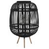 Freestanding Candle Lantern Holder Bamboo Black