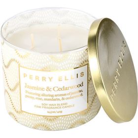 PERRY ELLIS JASMINE & CEDARWOOD by Perry Ellis SCENTED CANDLE 14.5 OZ (Brand: PERRY ELLIS JASMINE & CEDARWOOD)