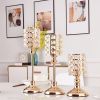 Luxury Crystal Metal Candle Holders Flowers Candlestick Glass Wedding Table Centerpiece Road Lead Candelabra Wedding Party Decor