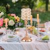 Luxury Crystal Metal Candle Holders Flowers Candlestick Glass Wedding Table Centerpiece Road Lead Candelabra Wedding Party Decor