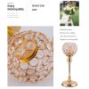 Gold/Silver Crystal Candle Holder Pillar Metal Tealight Candlestick Wedding Table Centerpiece Party Christmas Home Desktop Decor