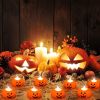 12/24pcs Halloween Pumpkin Candle Light Pumpkin Lantern Lamp Ornaments Ghost Festival Props Halloween Party Supplies Home Decor