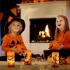 3 Pack Halloween Flameless Candle Lamp with Timer Setting Battery Operated Warm Orange Light Candles for Halloween Party Decoration Spider Crow Skull