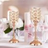 Luxury Crystal Metal Candle Holders Flowers Candlestick Glass Wedding Table Centerpiece Road Lead Candelabra Wedding Party Decor