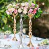 Gold/ Silver/White Metal Candle Holders Flower Vase Candlestick Centerpieces Road Lead Wedding Party Home Table Event Decoration