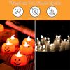 12/24pcs Halloween Pumpkin Candle Light Pumpkin Lantern Lamp Ornaments Ghost Festival Props Halloween Party Supplies Home Decor