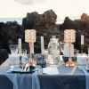 Luxury Crystal Metal Candle Holders Flowers Candlestick Glass Wedding Table Centerpiece Road Lead Candelabra Wedding Party Decor