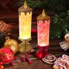 1pc Christmas Colorful Dream Crystal Candle Light LED Glitter Flameless Candles 7 Color Changing Romantic Light Party Home Decor