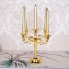 Silver Gold Black Bronze Metal Candle Holder Retro 5 Arms Candle Holder Dinner Hotel Home Decor Romantic Retro Candlestick