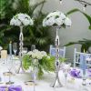 Gold/ Silver/White Metal Candle Holders Flower Vase Candlestick Centerpieces Road Lead Wedding Party Home Table Event Decoration